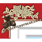 Poinsettia Decorative Corner fretwork scroll saw pattern |The Wooden Teddy Bear