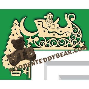 Santa Sleigh Decorative Corner fretwork scroll saw pattern |The Wooden Teddy Bear