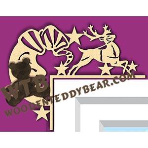 Smiling Moon & Reindeer Decorative Corner fretwork scroll saw pattern |The Wooden Teddy Bear