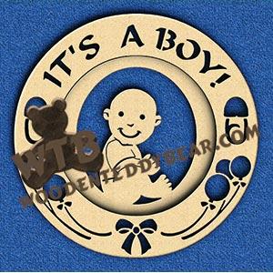 It's a Boy Decorative Plate fretwork scroll saw pattern |The Wooden Teddy Bear