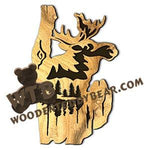 Moose Rustic Wood Slab fretwork scroll saw pattern |The Wooden Teddy Bear