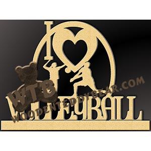 I Love Volleyball fretwork scroll saw pattern |The Wooden Teddy Bear