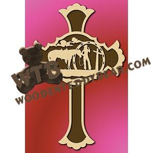 Moment of Silence Cross Female fretwork scroll saw pattern |The Wooden Teddy Bear