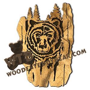 Bear Rustic Wood Slab fretwork scroll saw pattern |The Wooden Teddy Bear