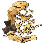 Birds Rustic Wood Slab fretwork scroll saw pattern |The Wooden Teddy Bear