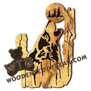 Coyote Rustic Wood Slab fretwork scroll saw pattern |The Wooden Teddy Bear
