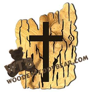 Cross Rustic Wood Slab fretwork scroll saw pattern |The Wooden Teddy Bear