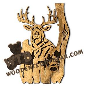 Deer Rustic Wood Slab fretwork scroll saw pattern |The Wooden Teddy Bear