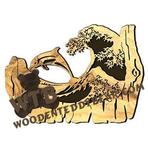 Dolphins in Waves Rustic Wood Slab fretwork scroll saw pattern |The Wooden Teddy Bear