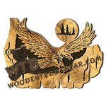 Eagle Rustic Wood Slab fretwork scroll saw pattern |The Wooden Teddy Bear