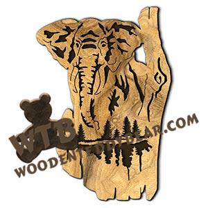 Elephant Rustic Wood Slab fretwork scroll saw pattern |The Wooden Teddy Bear