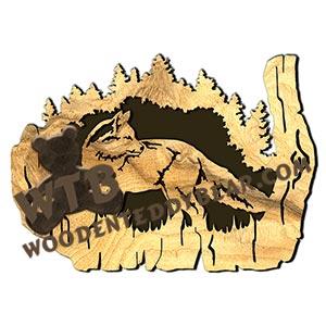 Fox Rustic Wood Slab fretwork scroll saw pattern |The Wooden Teddy Bear