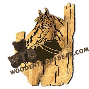 Horse Rustic Wood Slab fretwork scroll saw pattern |The Wooden Teddy Bear