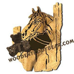 Horse Rustic Wood Slab fretwork scroll saw pattern |The Wooden Teddy Bear