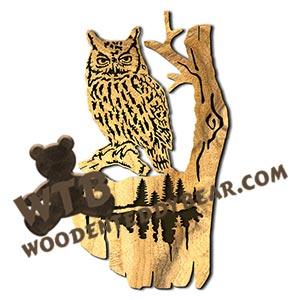 Owl Rustic Wood Slab fretwork scroll saw pattern |The Wooden Teddy Bear