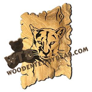 Panther Rustic Wood Slab fretwork scroll saw pattern |The Wooden Teddy Bear