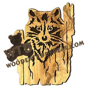 Raccoon Rustic Wood Slab fretwork scroll saw pattern |The Wooden Teddy Bear