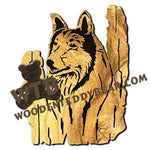 Collie Rustic Wood Slab fretwork scroll saw pattern |The Wooden Teddy Bear