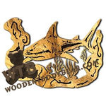 Shark Rustic Wood Slab fretwork scroll saw pattern |The Wooden Teddy Bear