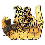 Sheltie Rustic Wood Slab fretwork scroll saw pattern |The Wooden Teddy Bear