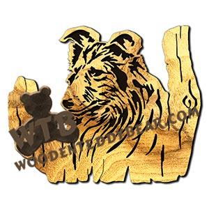 Sheltie Rustic Wood Slab fretwork scroll saw pattern |The Wooden Teddy Bear