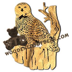 Snow Owl Rustic Wood Slab fretwork scroll saw pattern |The Wooden Teddy Bear