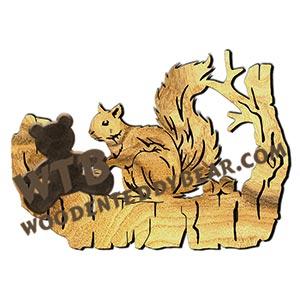 Squirrel Rustic Wood Slab fretwork scroll saw pattern |The Wooden Teddy Bear