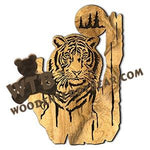 Tiger Rustic Wood Slab fretwork scroll saw pattern |The Wooden Teddy Bear