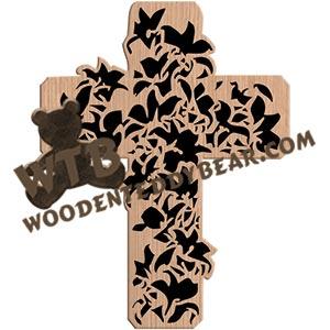 Cross & Flowers fretwork scroll saw pattern |The Wooden Teddy Bear