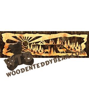 Deer Large Rustic Wood Slab fretwork scroll saw pattern |The Wooden Teddy Bear