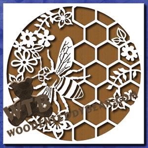 Bee & Flowers fretwork scroll saw pattern | The Wooden Teddy Bear