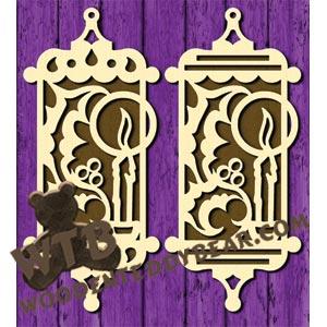 Candle & Holly Hanger fretwork scroll saw pattern | The Wooden Teddy Bear