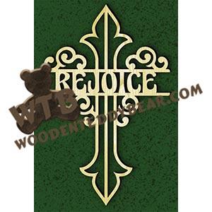 Decorative Rejoice Cross fretwork scroll saw pattern | The Wooden Teddy Bear