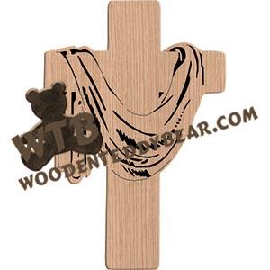 Cross with Cloth fretwork scroll saw pattern |The Wooden Teddy Bear