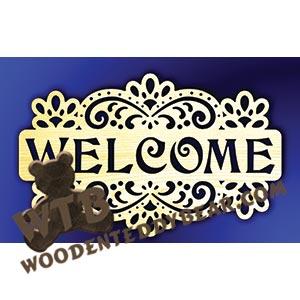 Decorative Welcome #4 fretwork scroll saw pattern | The Wooden Teddy Bear