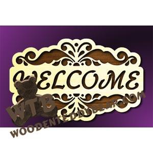 Decorative Welcome #5 fretwork scroll saw pattern | The Wooden Teddy Bear