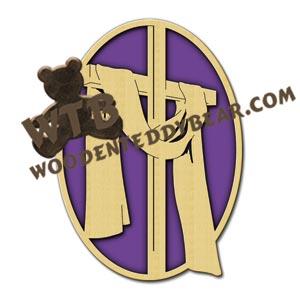 Easter Cross With Cloth #2 fretwork scroll saw pattern | The Wooden Teddy Bear