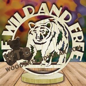 Freestanding Word Plaque Bear fretwork scroll saw pattern | The Wooden Teddy Bear