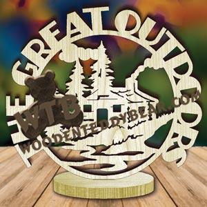 Freestanding Word Plaque Cabin fretwork scroll saw pattern | The Wooden Teddy Bear