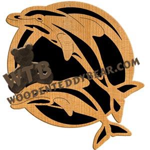 Dolphin Pair fretwork scroll saw pattern |The Wooden Teddy Bear