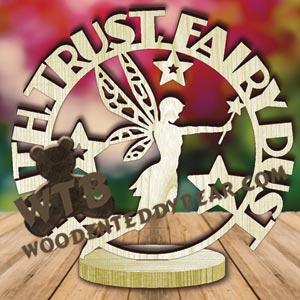 Freestanding Word Plaque Fairy fretwork scroll saw pattern | The Wooden Teddy Bear