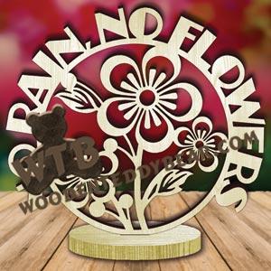 Freestanding Word Plaque Flowers fretwork scroll saw pattern | The Wooden Teddy Bear