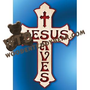 Jesus Saves Cross fretwork scroll saw pattern | The Wooden Teddy Bear