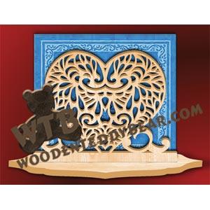 Napkin Holder Fret Heart fretwork scroll saw pattern | The Wooden Teddy Bear