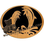 Smiling Dolphin Oval fretwork scroll saw pattern |The Wooden Teddy Bear