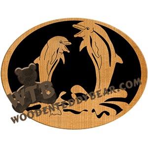 Smiling Dolphin Oval fretwork scroll saw pattern |The Wooden Teddy Bear