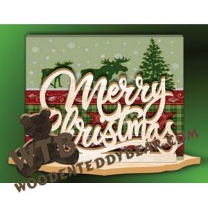 Napkin Holder Merry Christmas fretwork scroll saw pattern | The Wooden Teddy Bear