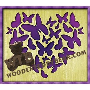 Butterflies Heart fretwork scroll saw pattern | The Wooden Teddy Bear