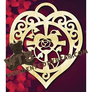 Cross In Heart #6 fretwork scroll saw pattern | The Wooden Teddy Bear