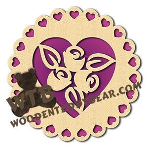 Hearts Plaque With Roses fretwork scroll saw pattern | The Wooden Teddy Bear